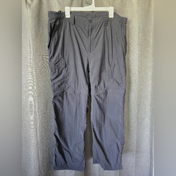 The North Face Pants Men’s XL Convertible Cargo Pants Gray Nylon Hiking - Picture 1 of 6